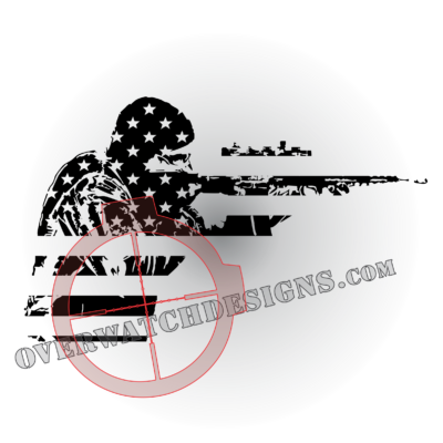 Shooter Stars and Stripes Sticker