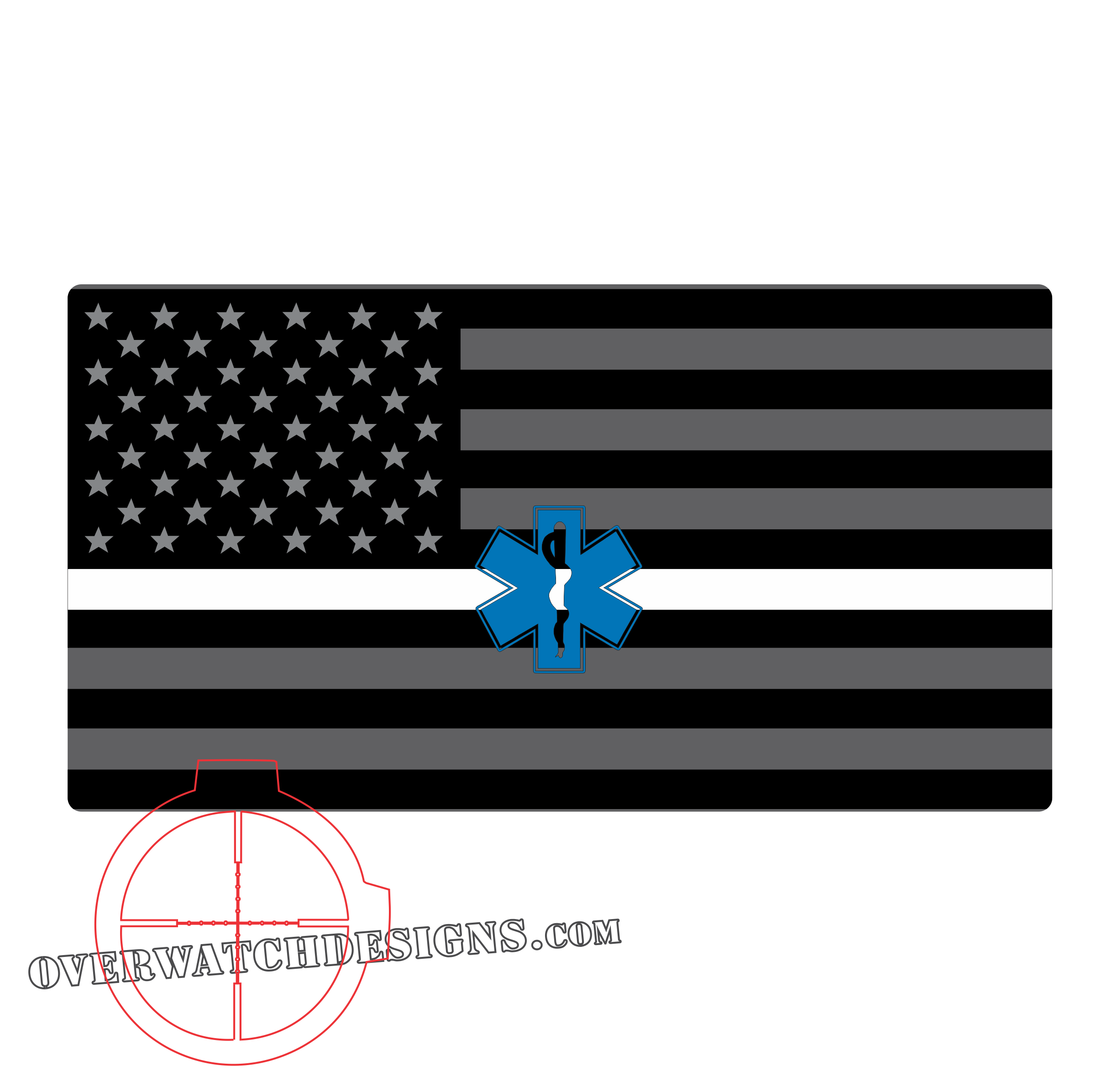 American Flag White Line