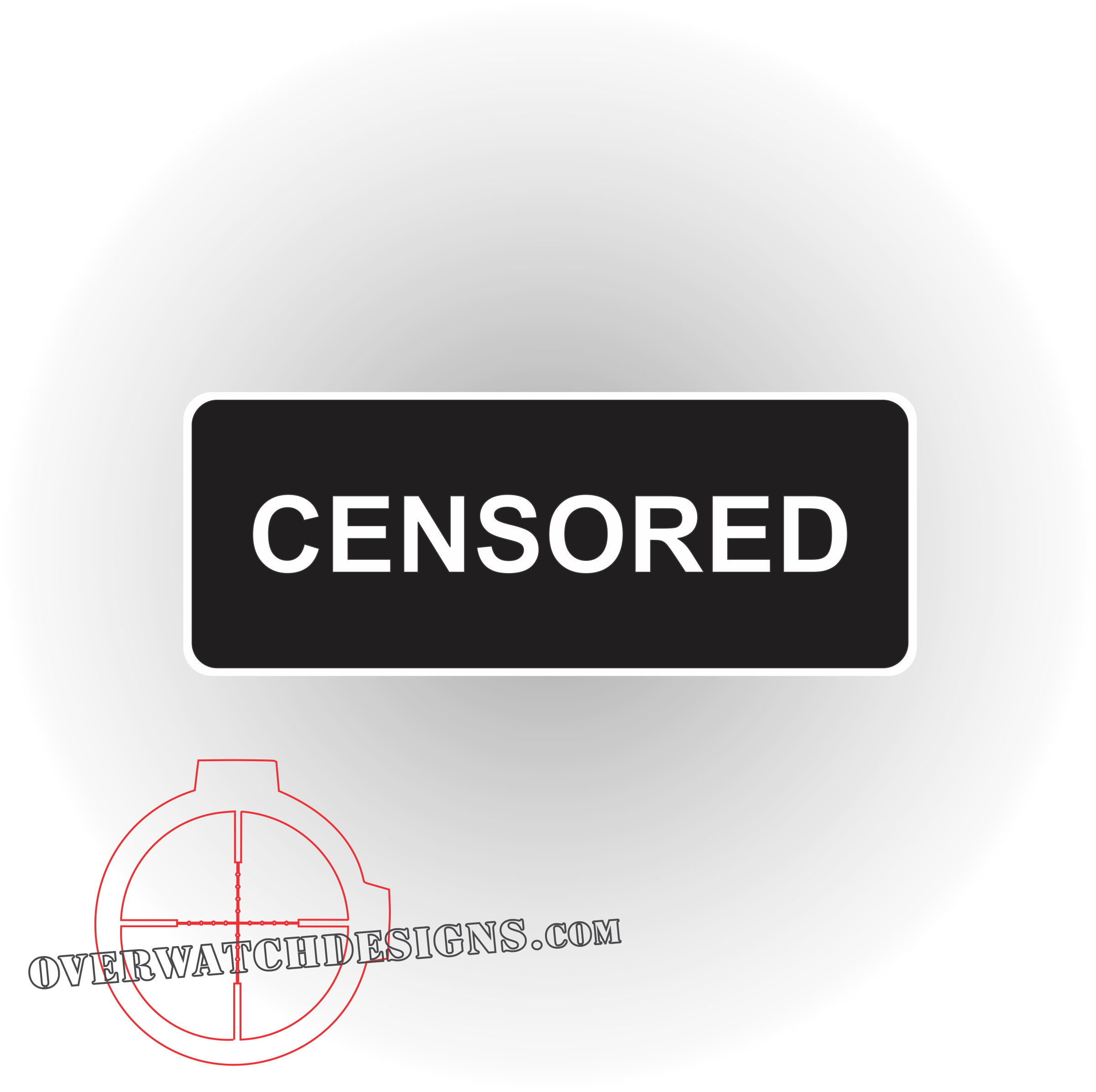 Censored Sticker Black