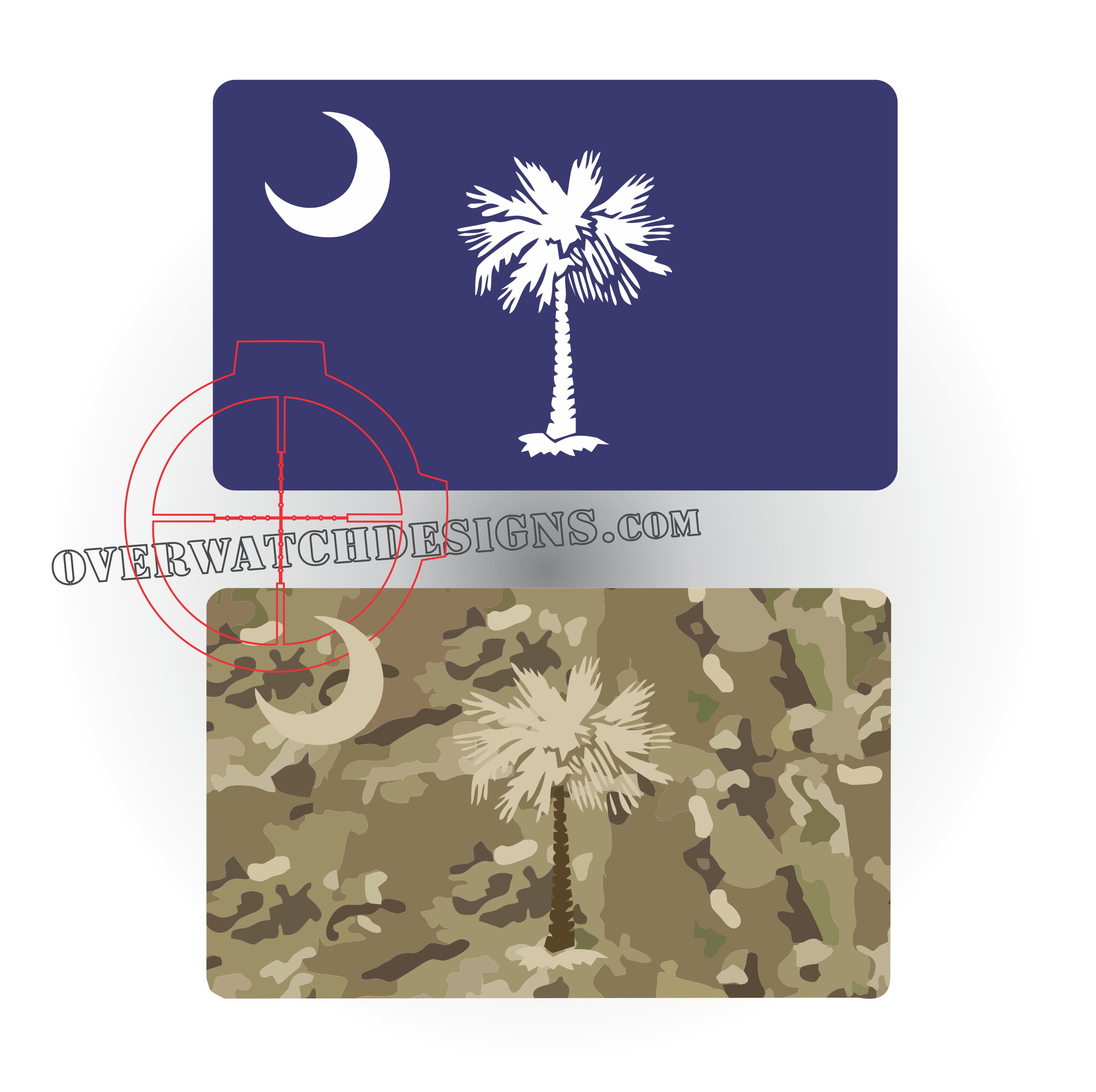 South Carolina State Flag Sticker Overwatch Designs