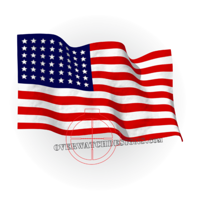 American Flag Wavy Decal