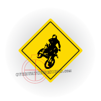 Dirt Bike Street Sign Sticker