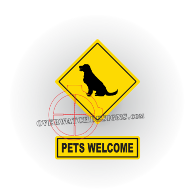 Pets Welcome Sign Decal