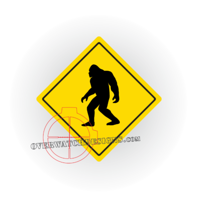 Sasquatch Crossing Street Sign Sticker