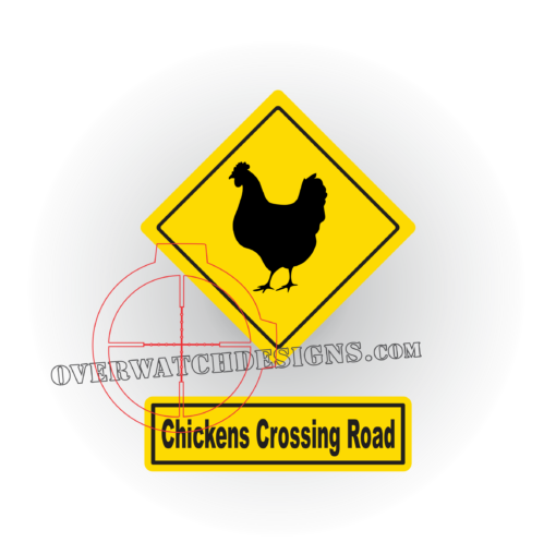 Chickens Crossing Sign Decal