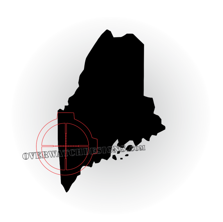 Maine Overwatch Designs   Maine State Outline 768x765 