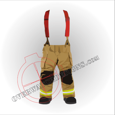 Firefighter Turnouts with Red Suspenders Decal