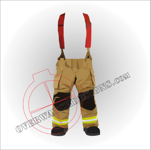 Firefighter Turnouts with Red Suspenders Decal