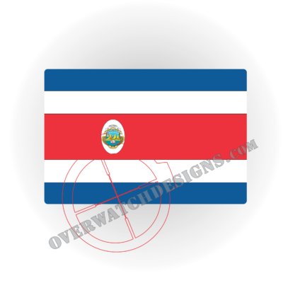 Costa Rica Flag Sticker Printed