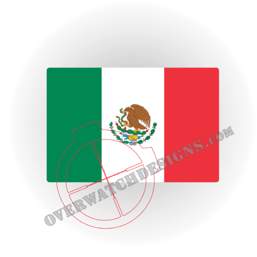 Mexico Flag Sticker Printed