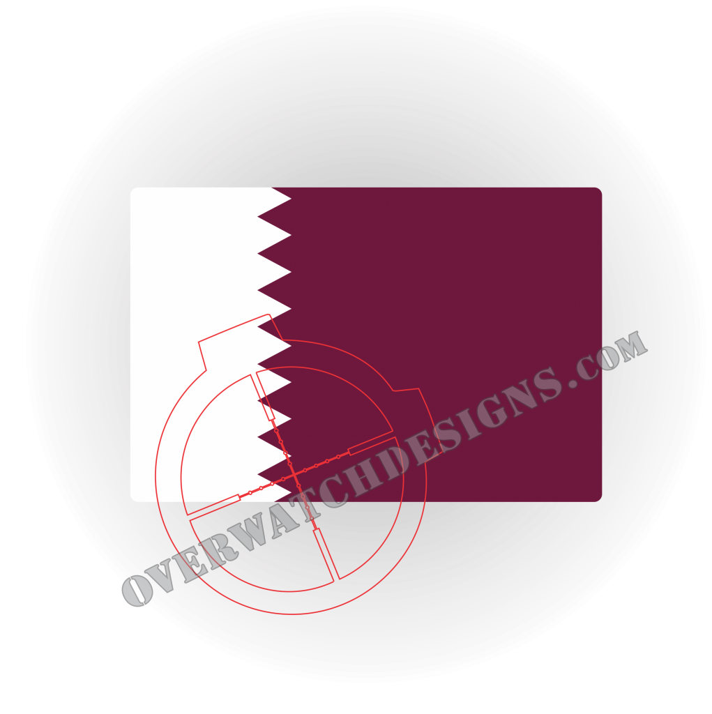 Back Sticker Qatar Qatar Flag Sticker - Overwatch Designs