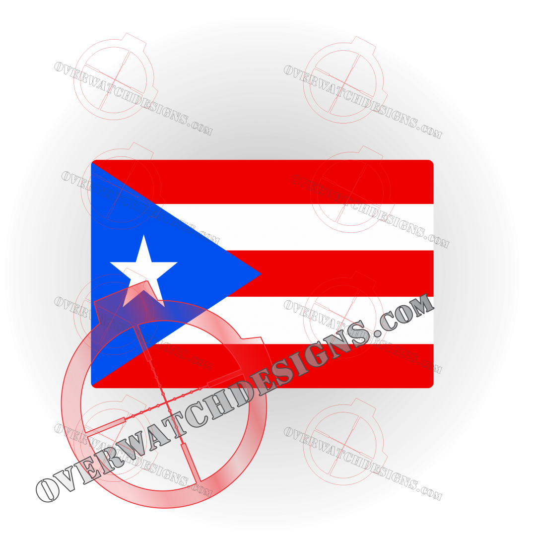 Puerto Rico Flag Sticker Overwatch Designs