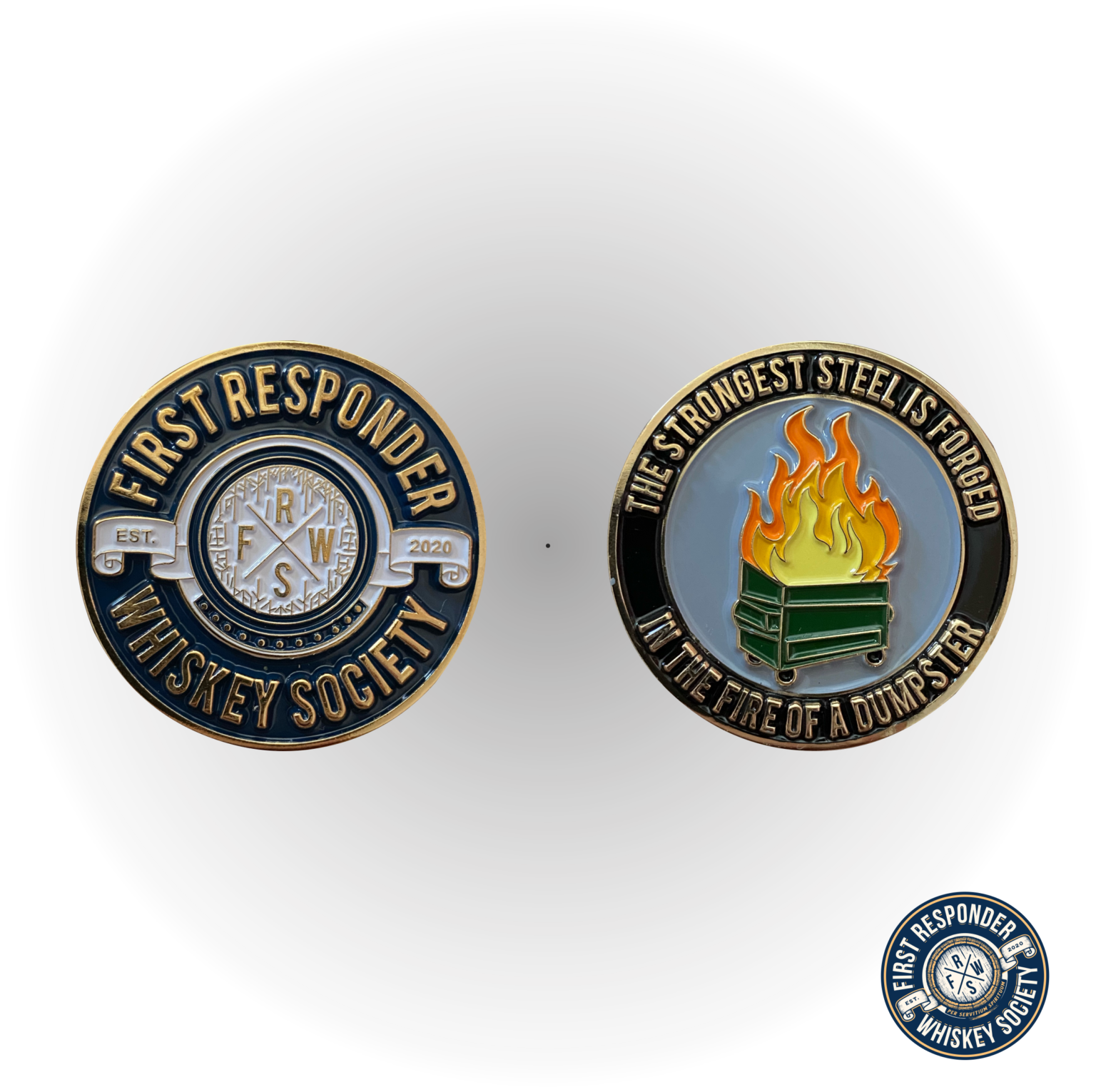 FRWS Dumpster Fire Coin Overwatch Designs